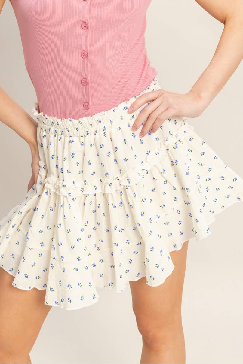 Ciara Blueberry Tiered Ruffle Skirt - MTT Collective