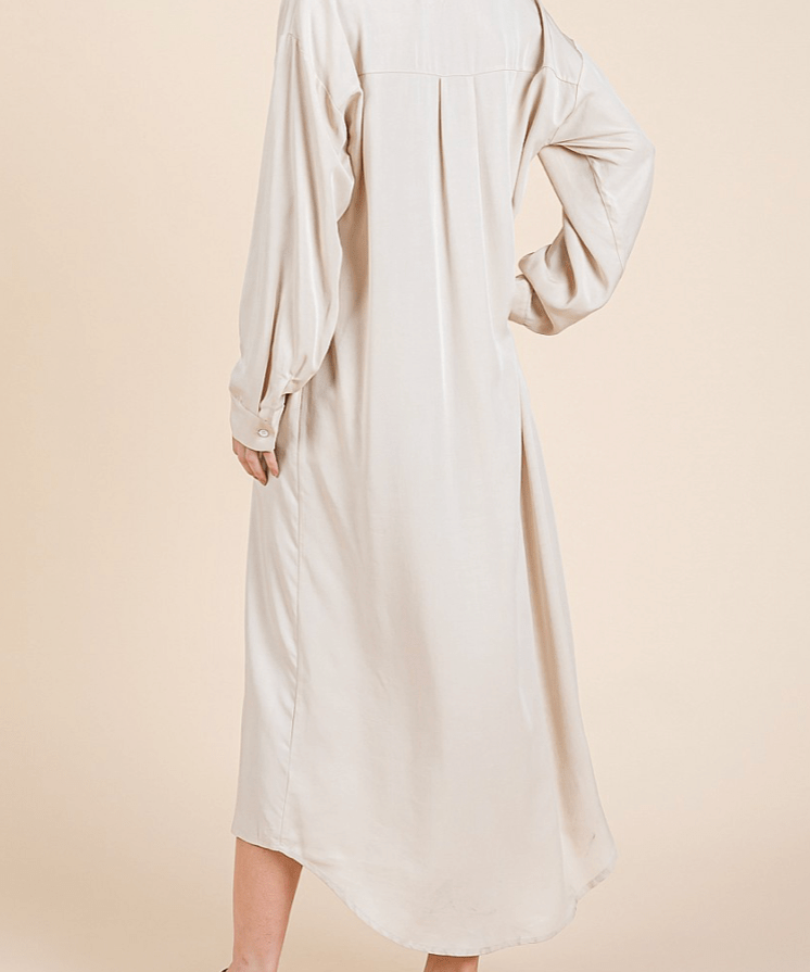 Clara Oversized Button - Up Maxi Shirt Dress - MTT Collective