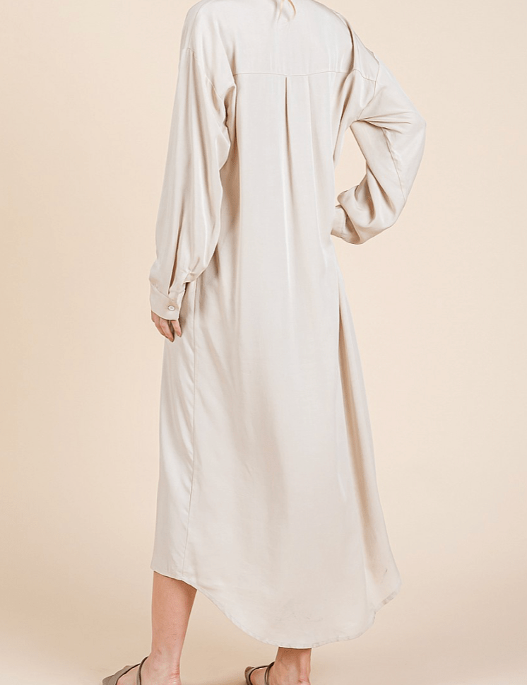 Clara Oversized Button - Up Maxi Shirt Dress - MTT Collective