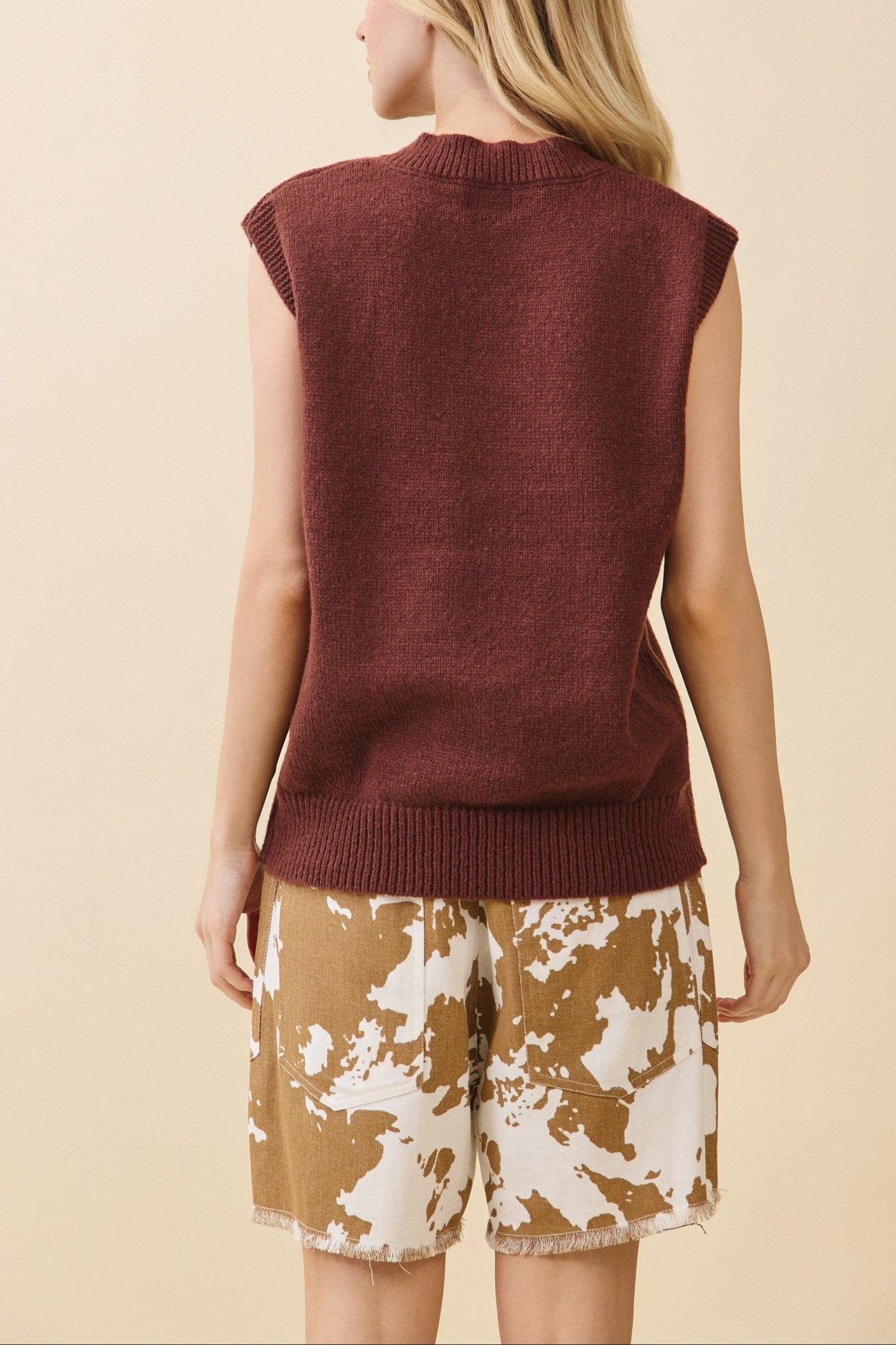 Clara V - Neck Sweater Vest - MTT Collective