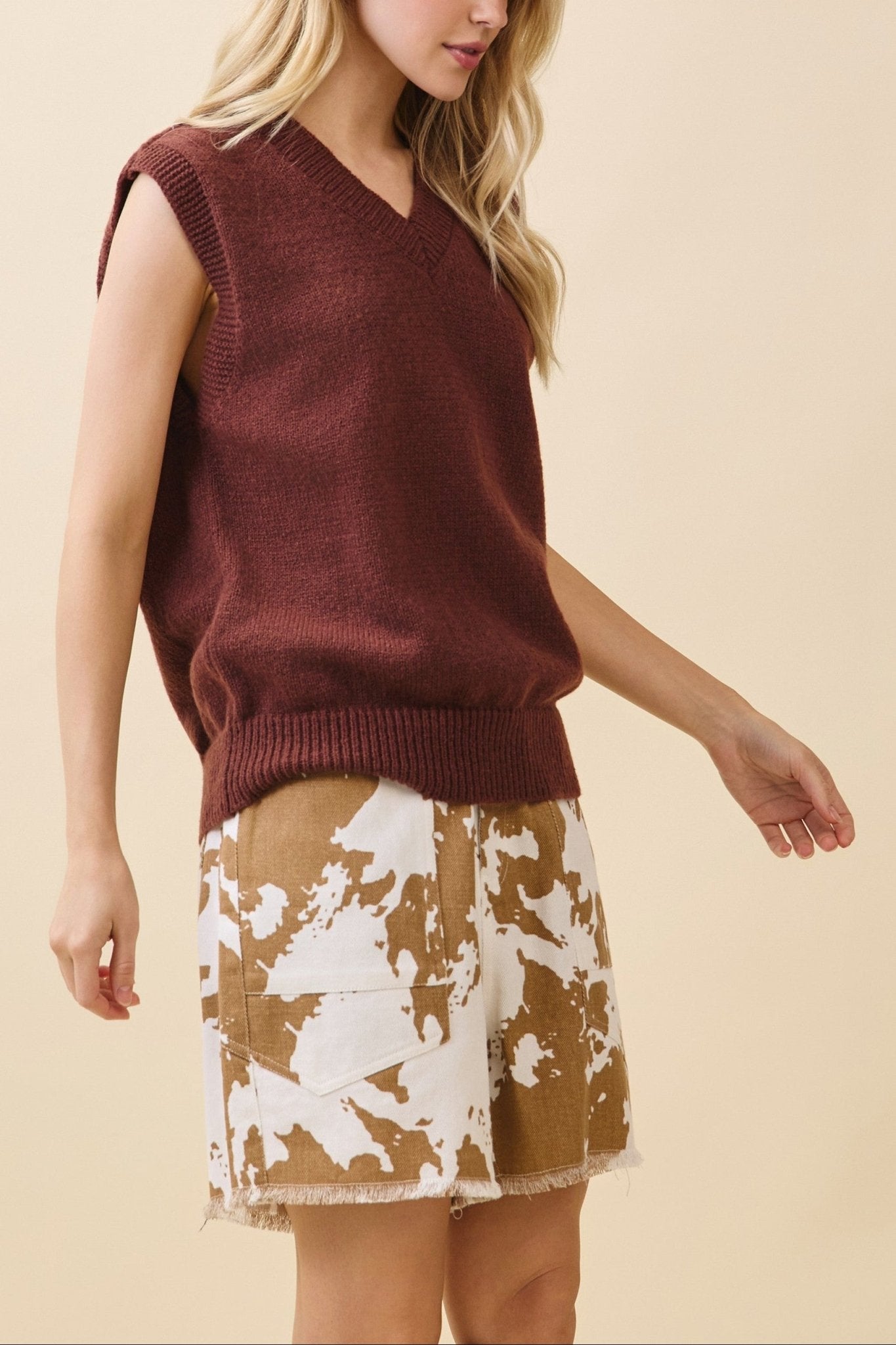 Clara V - Neck Sweater Vest - MTT Collective