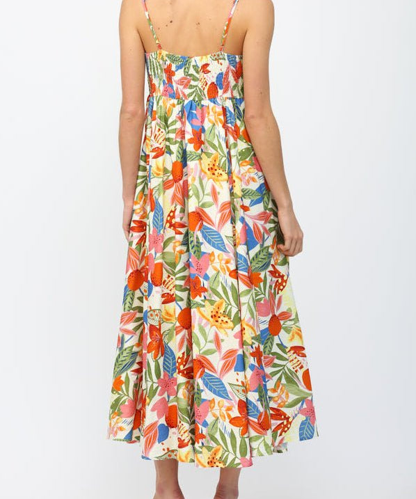 Cleo Front Bow Tie Midi Dress - MTT Collective