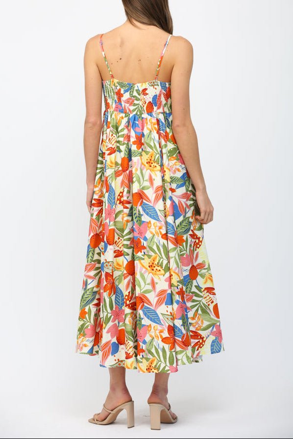 Cleo Front Bow Tie Midi Dress - MTT Collective