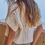 Cleo Knit Crochet Short Sleeve Top - MTT Collective