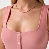 Cloud Rib Button Tank Dress - MTT Collective