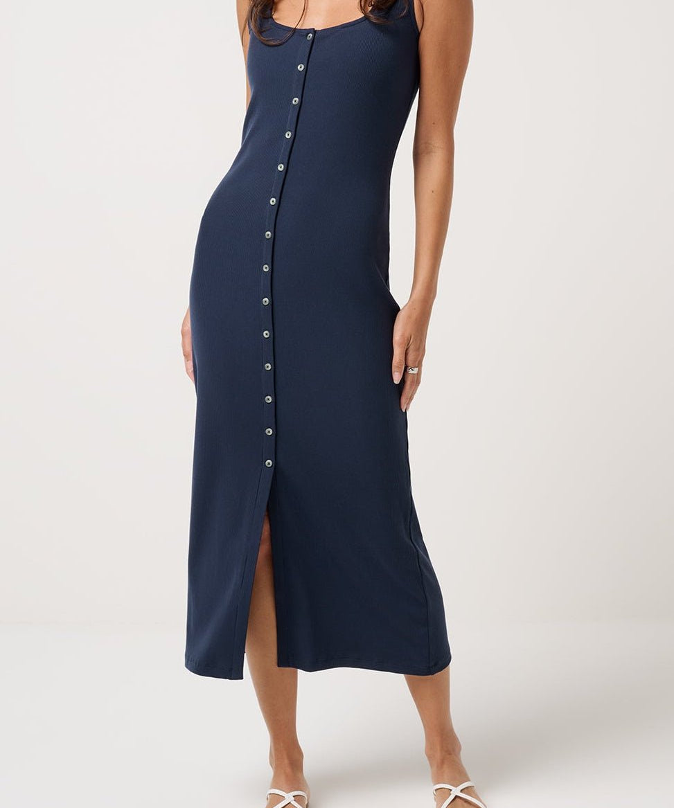 Cloud Rib Button Tank Dress - MTT Collective
