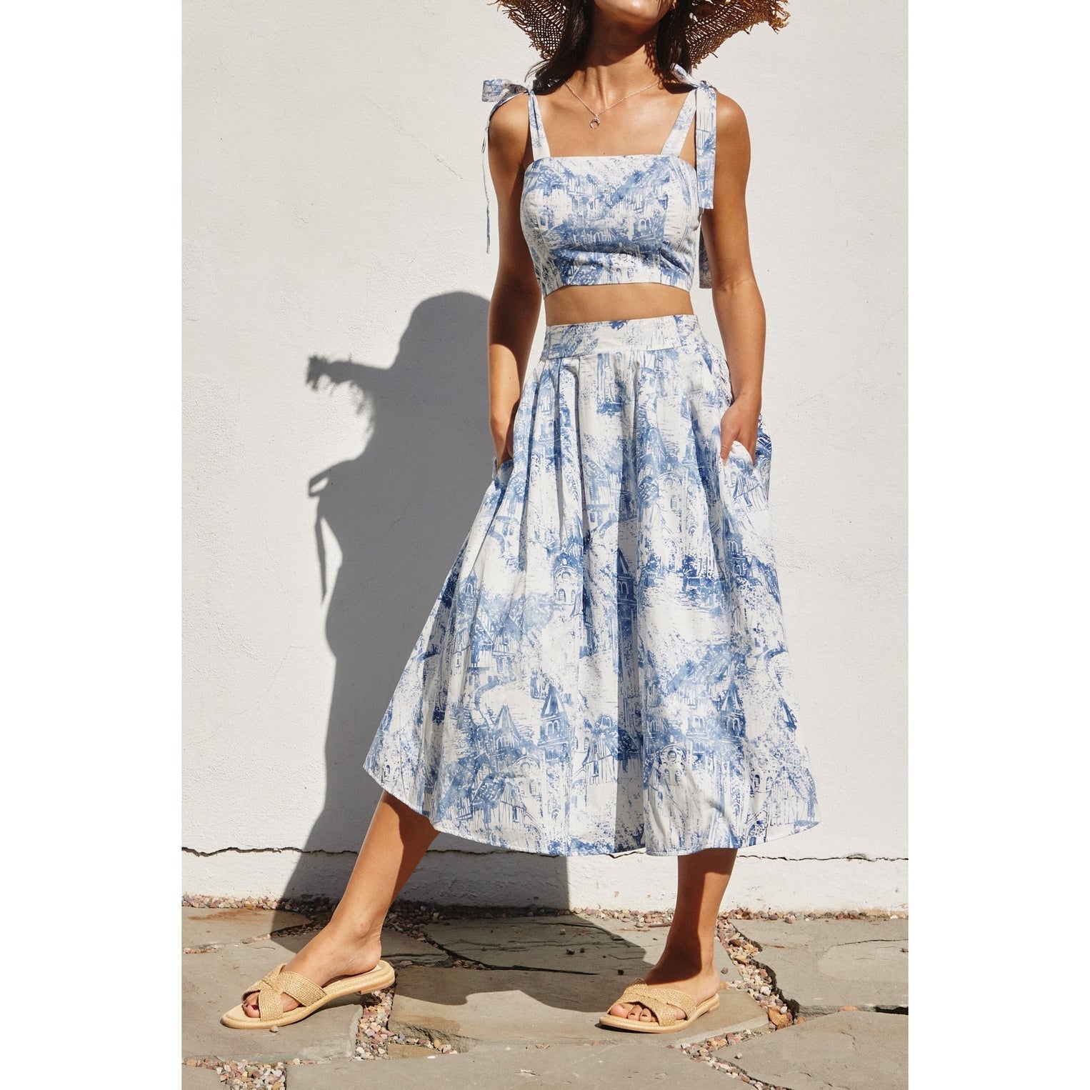 Coastline Tie Shoulder Crop Top - MTT Collective