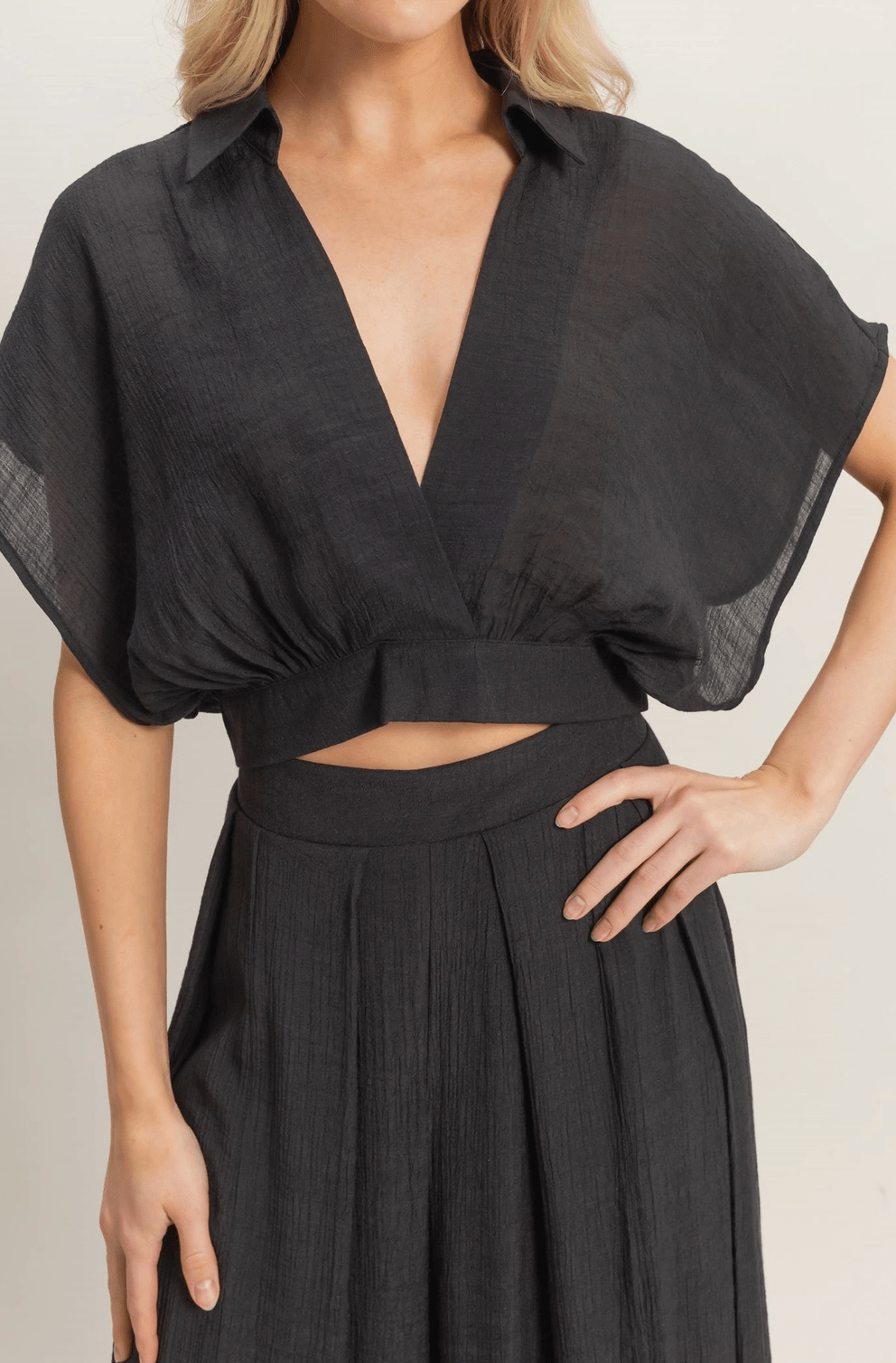 Collared Wrap V - Neck Top - MTT Collective