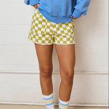 Colleen Denim Checkered Shorts - MTT Collective