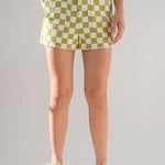 Colleen Denim Checkered Shorts - MTT Collective