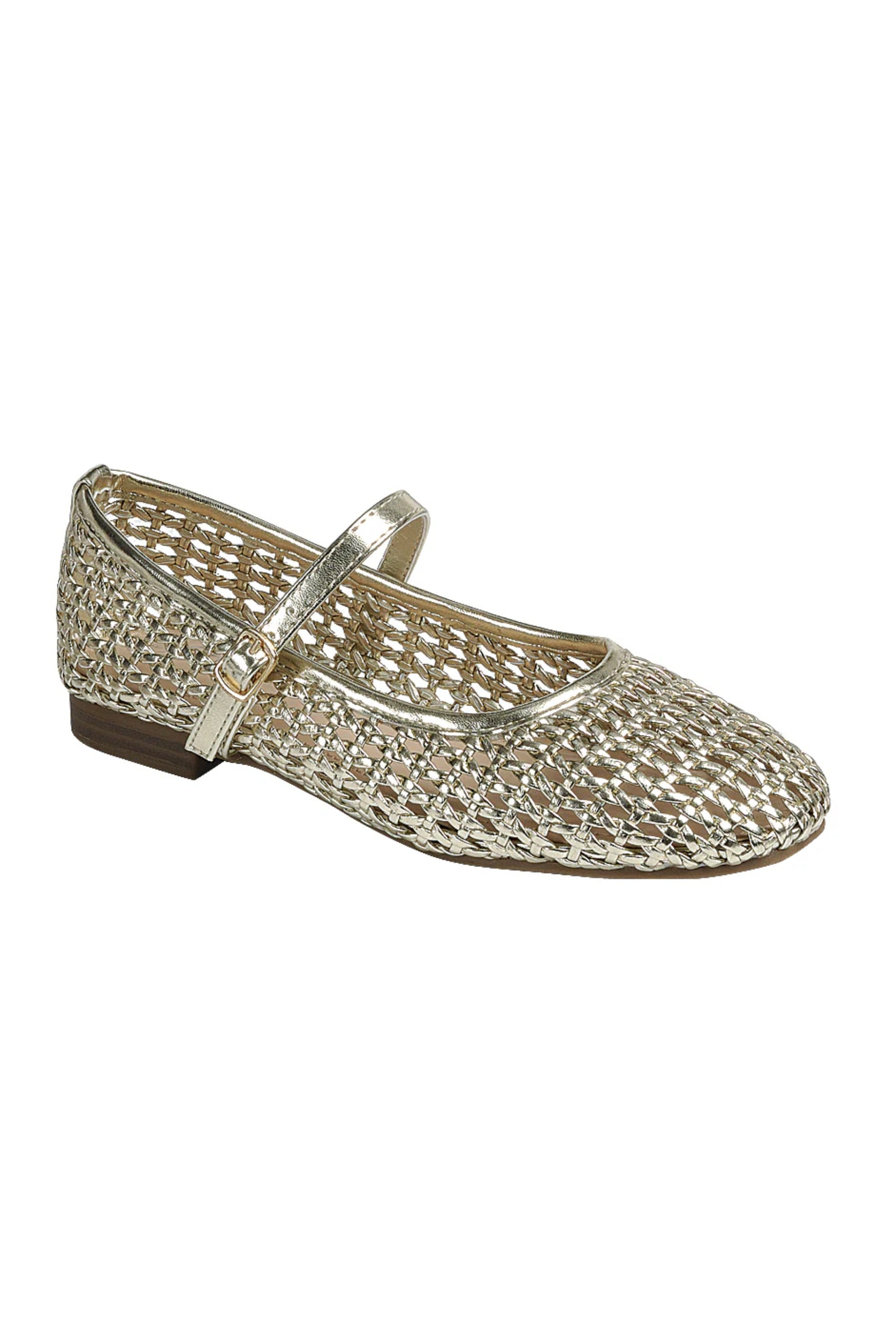 Gold woven flat