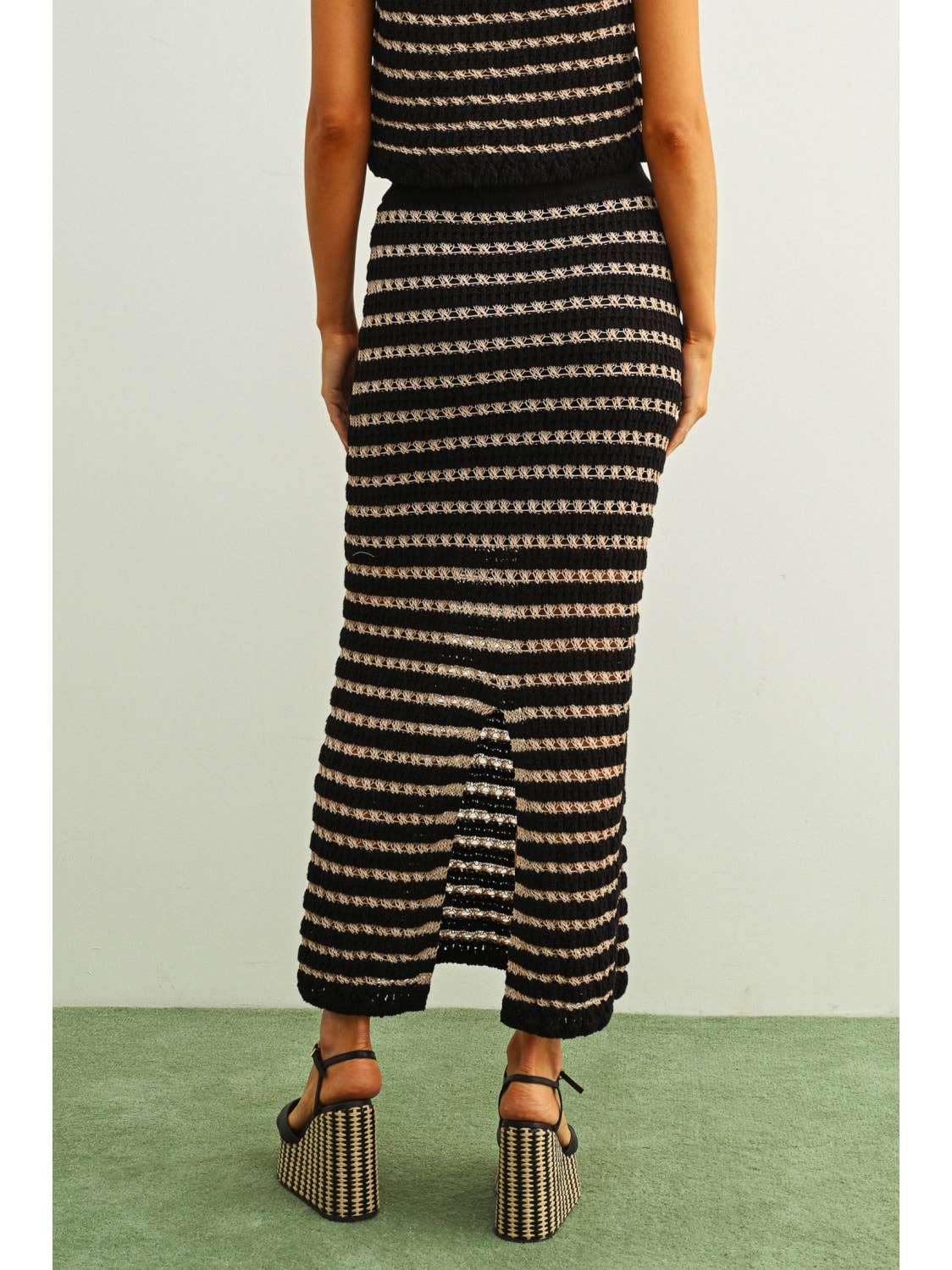 Crochet Knit Straight Long Skirt - MTT Collective