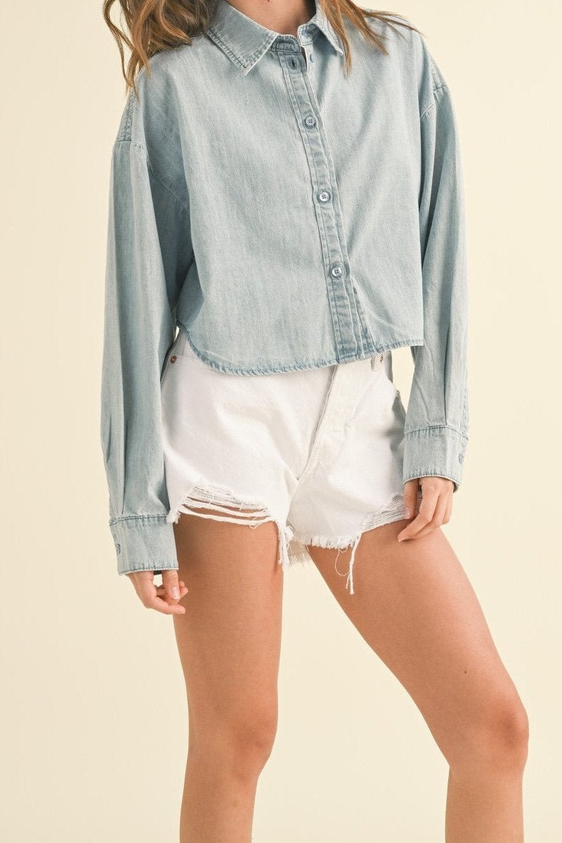 Cropped Denim Button - Up - MTT Collective