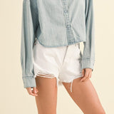 Cropped Denim Button - Up - MTT Collective