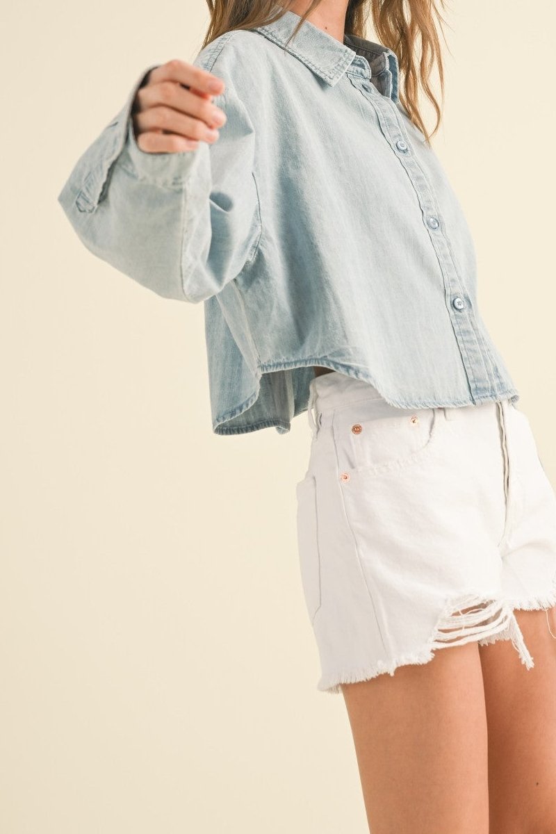 Cropped Denim Button - Up - MTT Collective