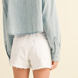 Cropped Denim Button - Up - MTT Collective