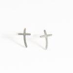 Curved Cross Stud Earrings - MTT Collective