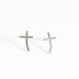 Curved Cross Stud Earrings - MTT Collective