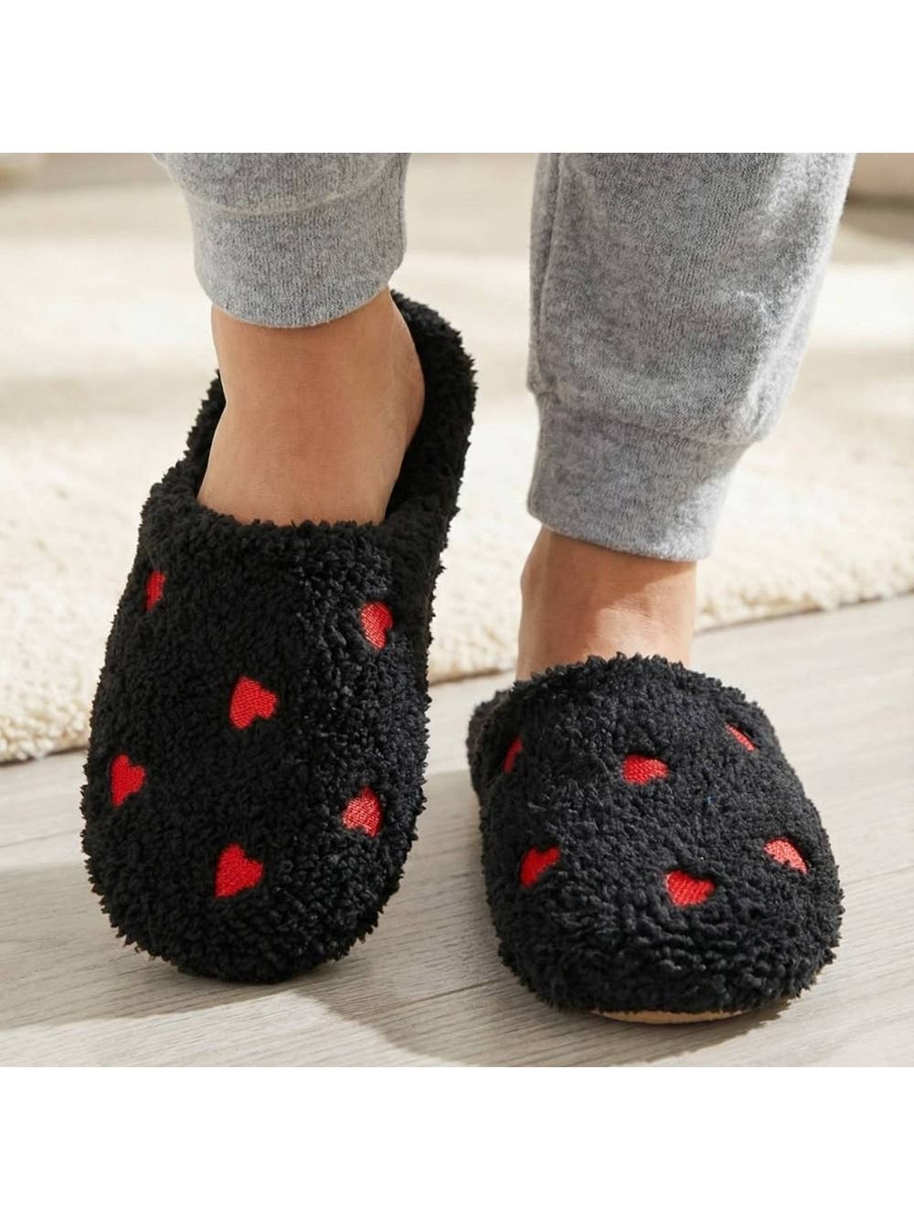 Love Heart Faux Fur Slipper
