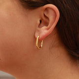 Erin Gold Stainless Steel PVD Oval Huggie Earrings - MTT Collective