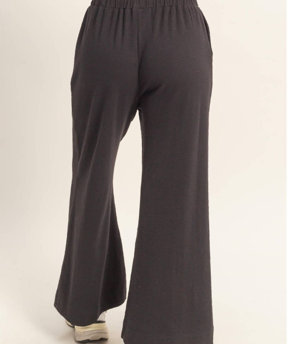 Elastic Waist Wide-Leg Pants