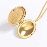 Floral Oval Locket Pendant