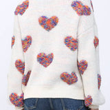 Tracie Textured Heart Pattern Detail Sweater