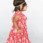 FIONA FLUTTER SLEEVE MINI DRESS | CORAL - MTT Collective