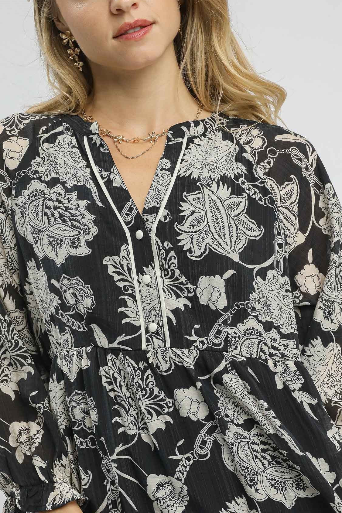 Daphne Two - Tone Boho Midi Dress - MTT Collective