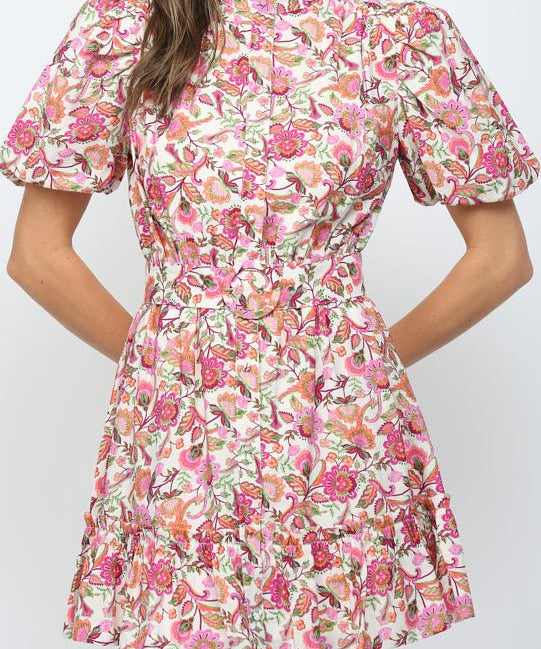 Darcy Puff Sleeve Tiered Mini Dress - MTT Collective