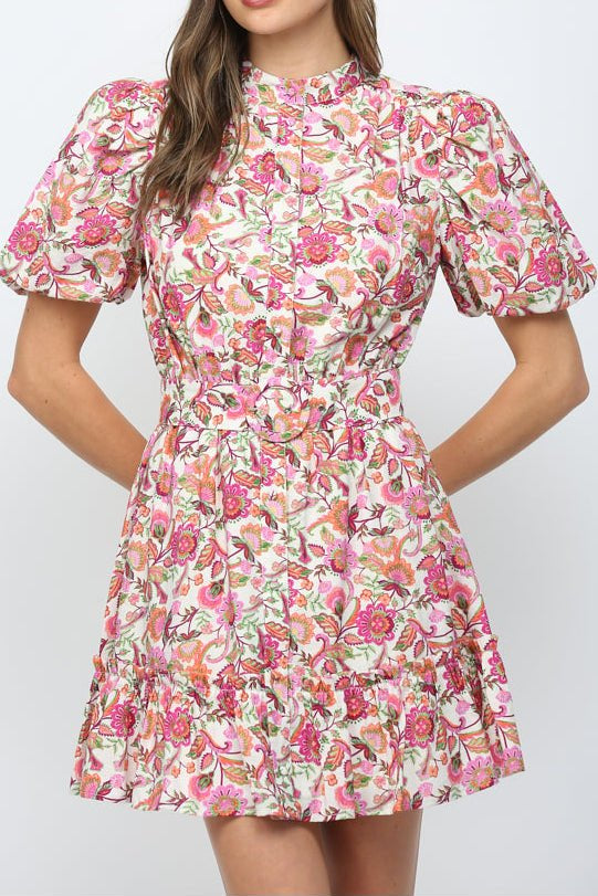 Darcy Puff Sleeve Tiered Mini Dress - MTT Collective