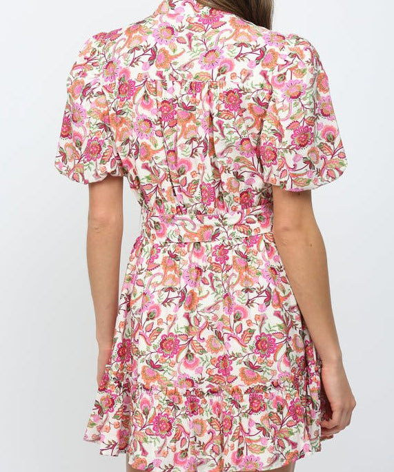 Darcy Puff Sleeve Tiered Mini Dress - MTT Collective