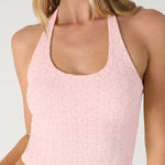 Davina Floral Lace Halter Crop Top - MTT Collective