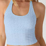 Davina Floral Lace Halter Crop Top in Serene Blue