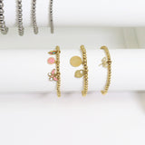 Bianca Gold Stainless Steel Beaded Stretch Bracelet - MTT Collective