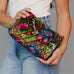 Wildflower Woven Travel Pouch in dark green floral