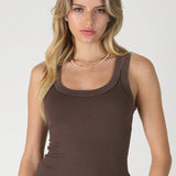 Vera Vintage Reversible Ribbed Tank in Vintage Java