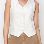 Deana V - Neck Button Down Vest - MTT Collective