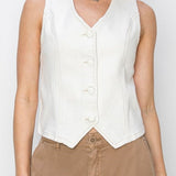 Deana V - Neck Button Down Vest - MTT Collective