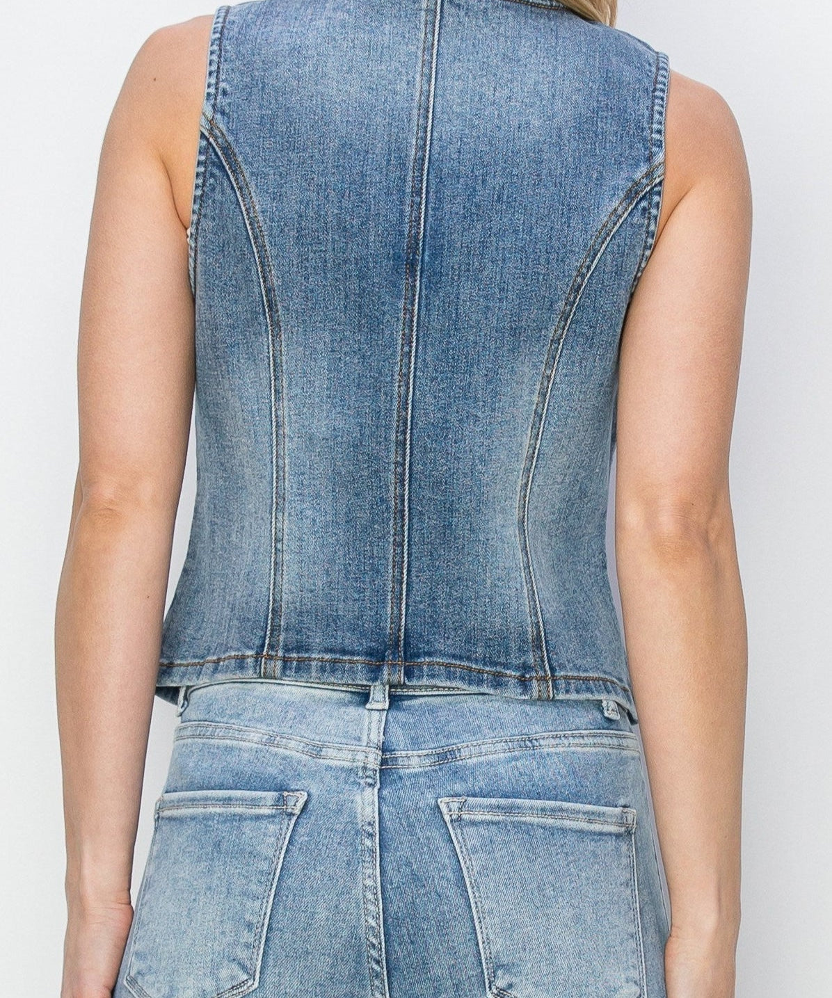 Deana V - Neck Button Down Vest - MTT Collective