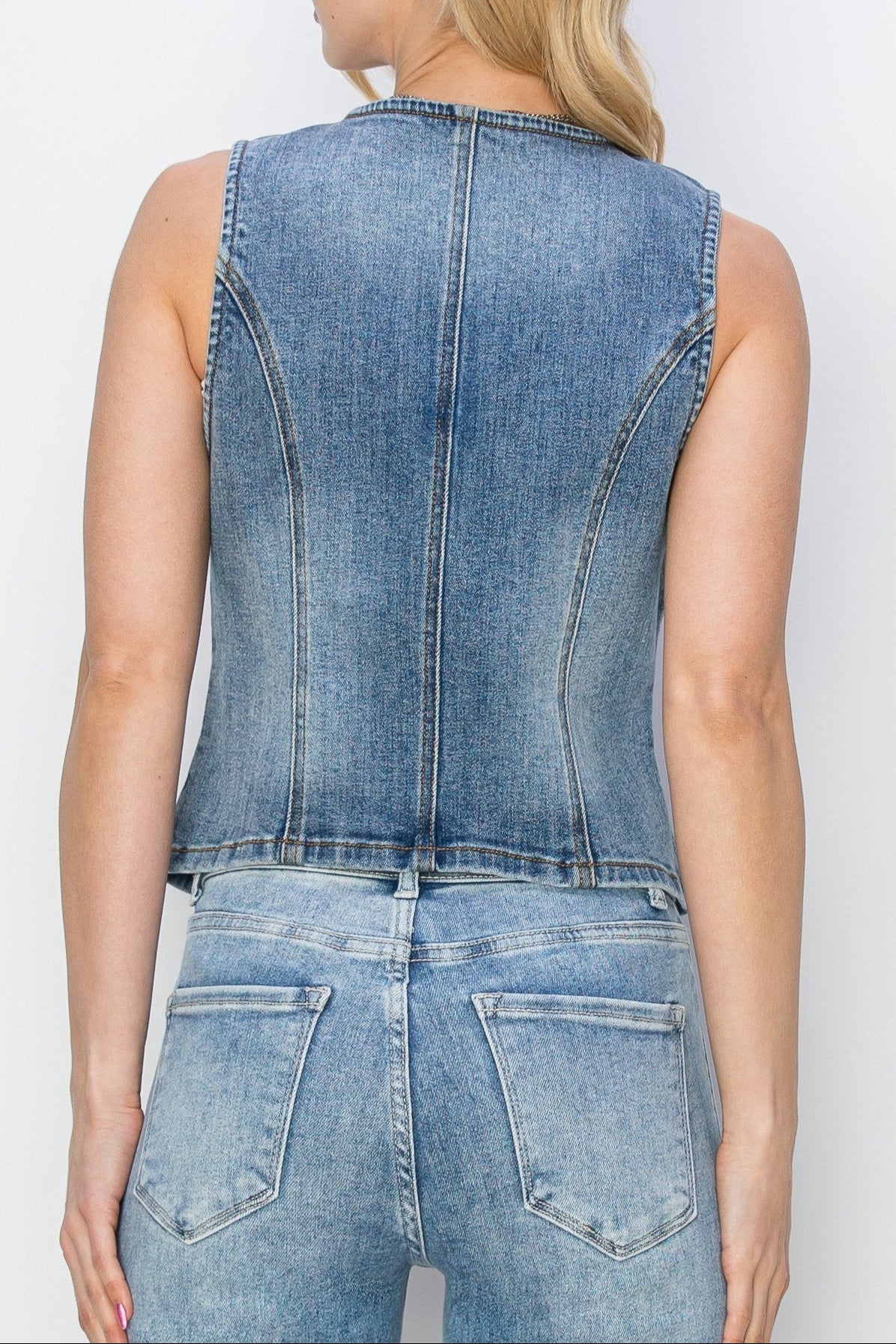 Deana V - Neck Button Down Vest - MTT Collective