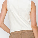 Deana V - Neck Button Down Vest - MTT Collective