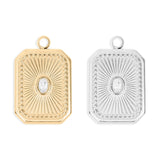 Rectangle Sunburst Crystal Charm