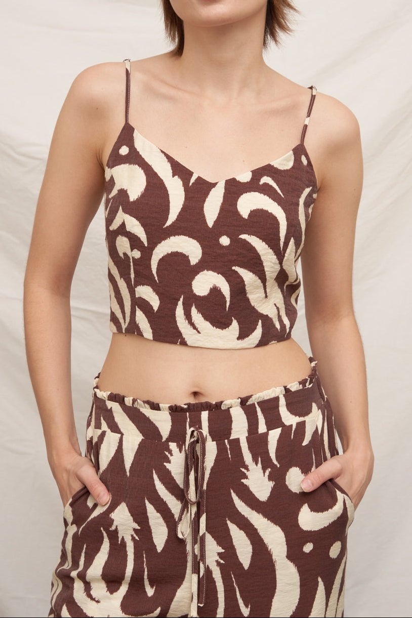 Denise Printed Lace Back Top - MTT Collective