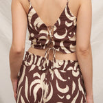 Denise Printed Lace Back Top - MTT Collective