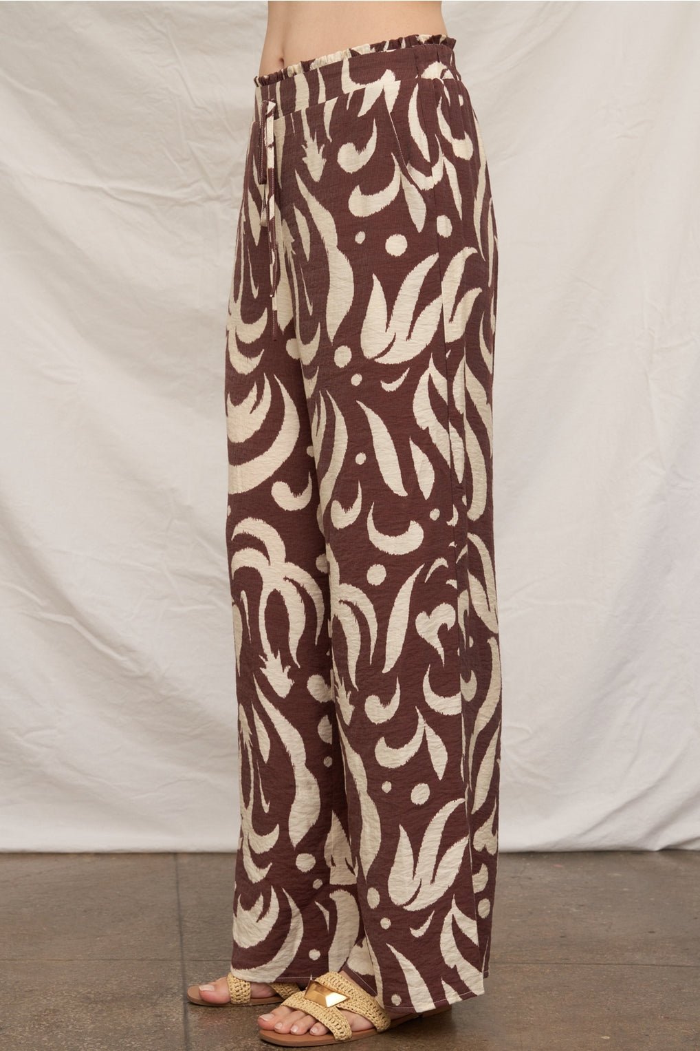 Denise Printed Pattern Tie Pants - MTT Collective