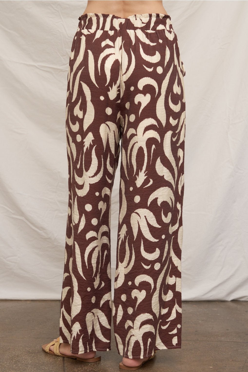 Denise Printed Pattern Tie Pants - MTT Collective