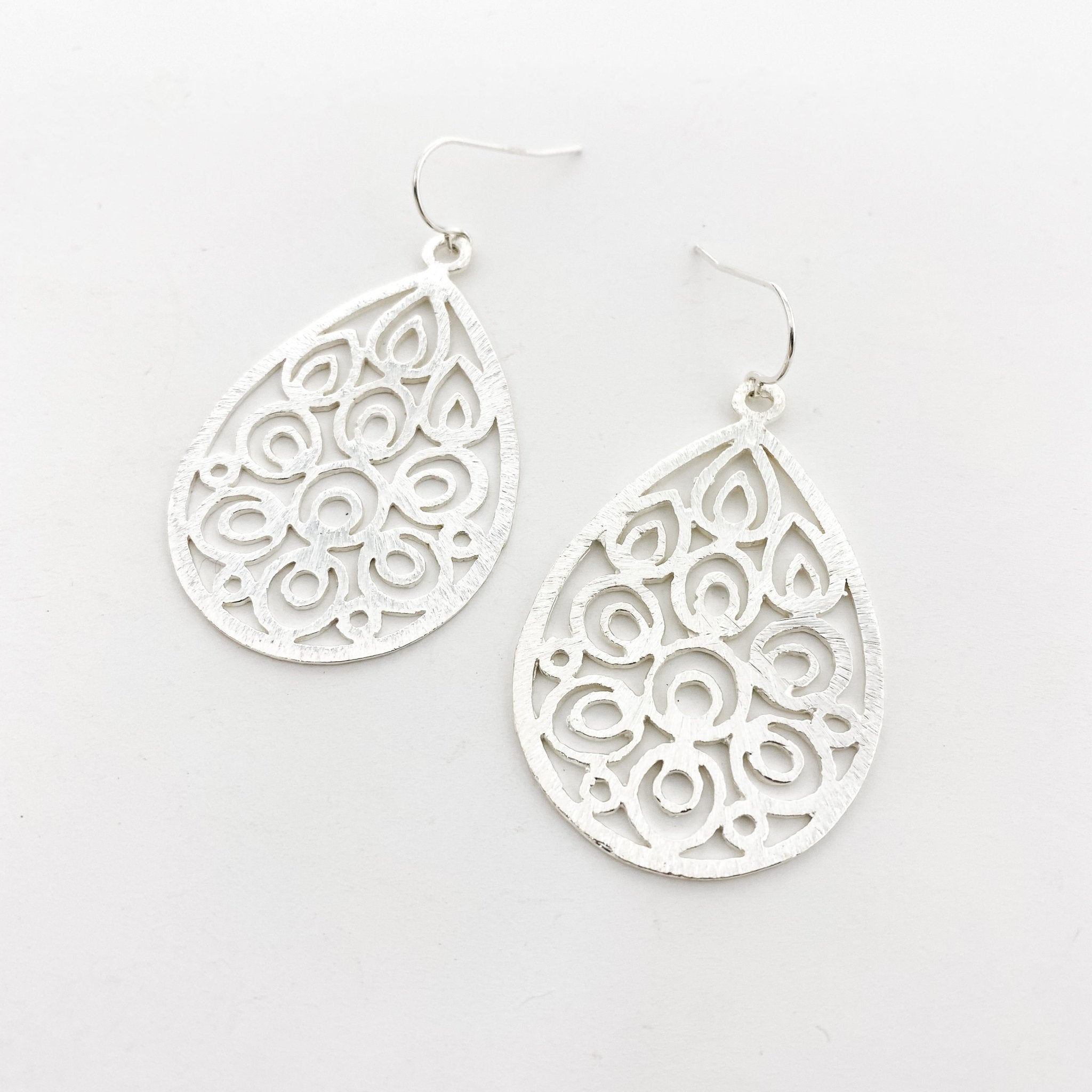 Diana Floral Drop Brushed Earrings - MTT Collective