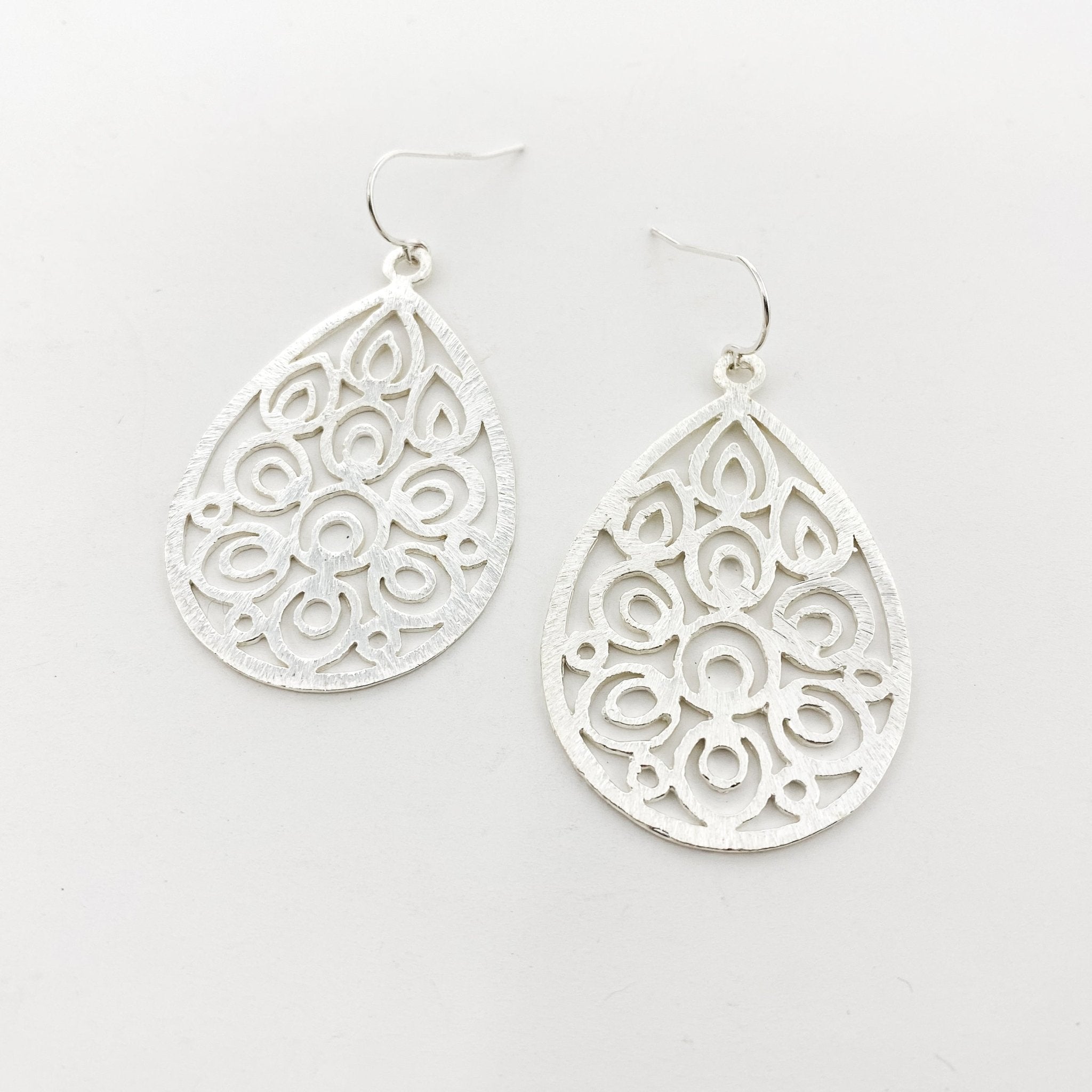 Diana Floral Drop Brushed Earrings - MTT Collective