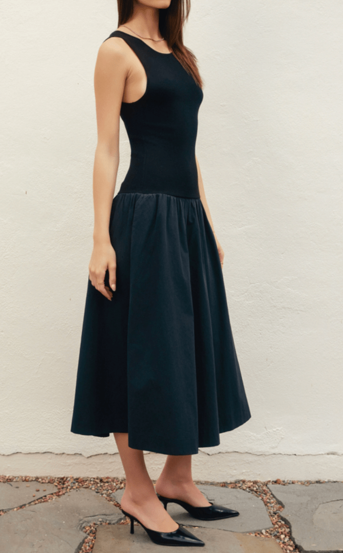 Diana Midnight Ink Crew Neck Knitted Dress - MTT Collective